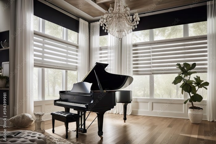 How to decorate a piano window