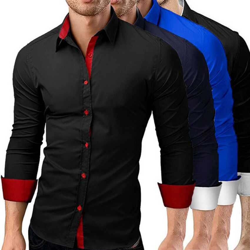 Men's tall slim fit dress shirts