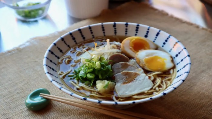 Bacon ramen featuring dry cook