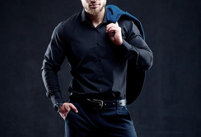 Black dress shirt men's outfit