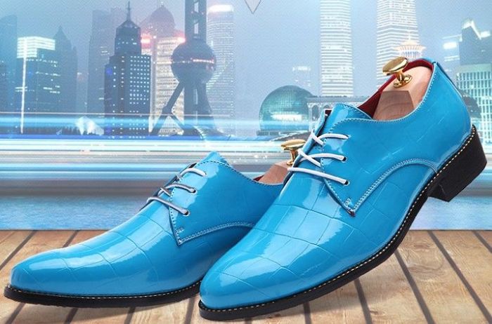 Sky blue dress shoes mens